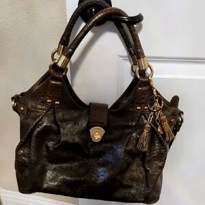 Elegant green Leather Handbag